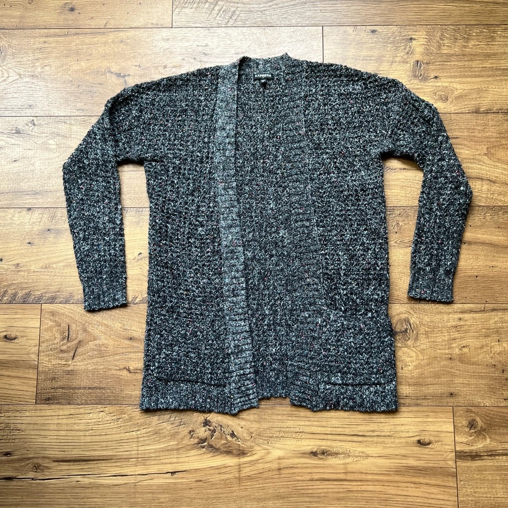 Express gray sweater cardigan with pockets sz x-small